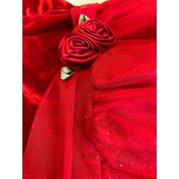 NWOT George red velvet and layered tulle formal lined dress in toddler size 4T - Picture 3 of 8